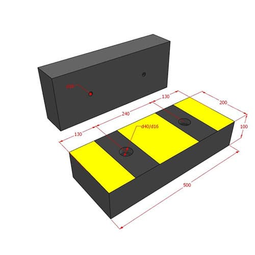 Cao su giảm chấn 500x200mm